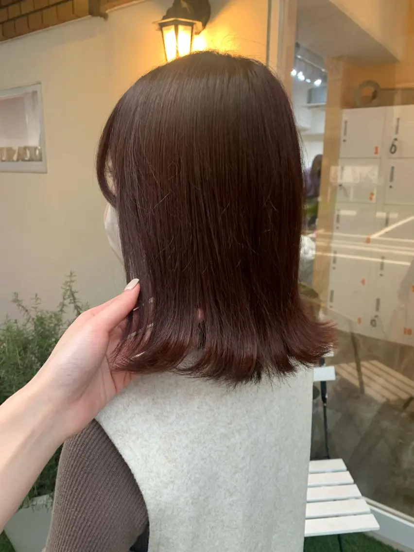 ミディアム カラー カット ヘアカラー トリートメント 田中 優衣のヘアスタイル