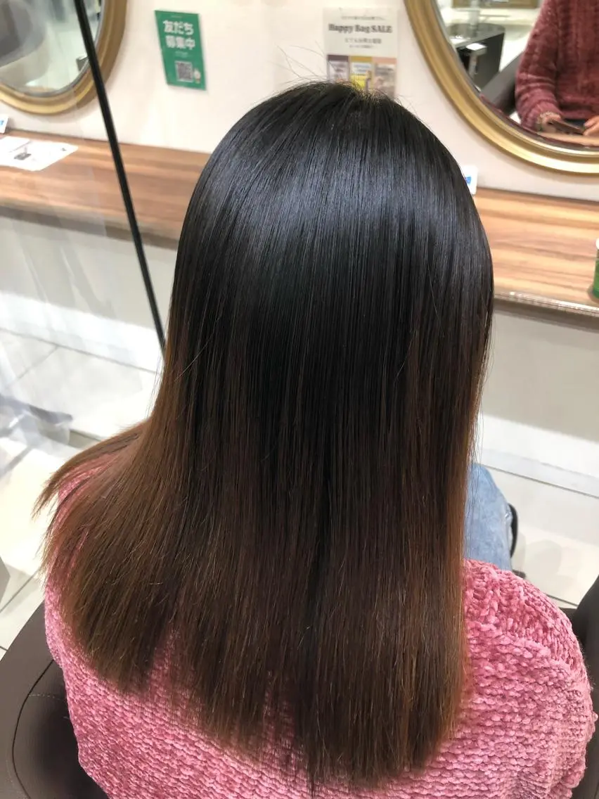 セミロング パーマ 縮毛矯正/髪質改善 予約はリクエストからのヘアスタイル