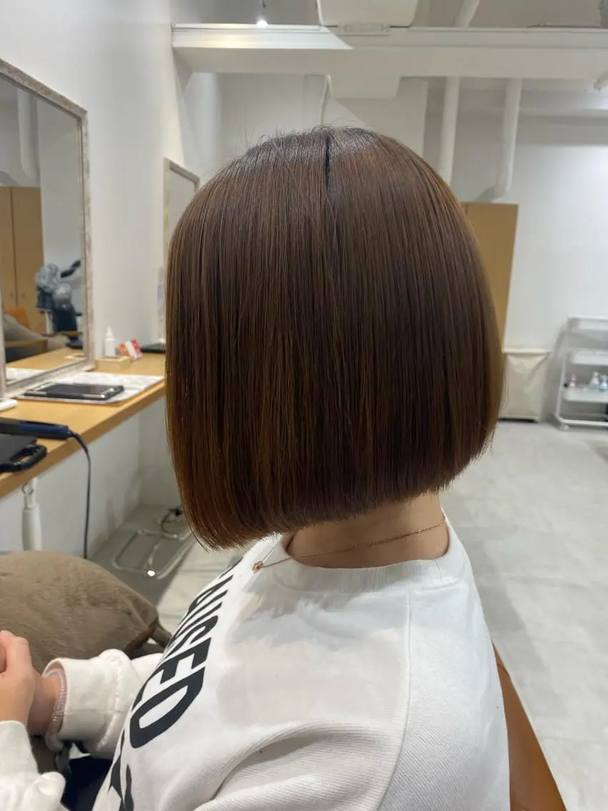 ミディアム 縮毛矯正 山﨑 燦人のヘアスタイル