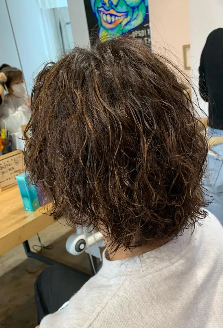 ミディアム パーマ ミディアムパーマ カット パーマ 宮嶋 勇輔のヘアスタイル