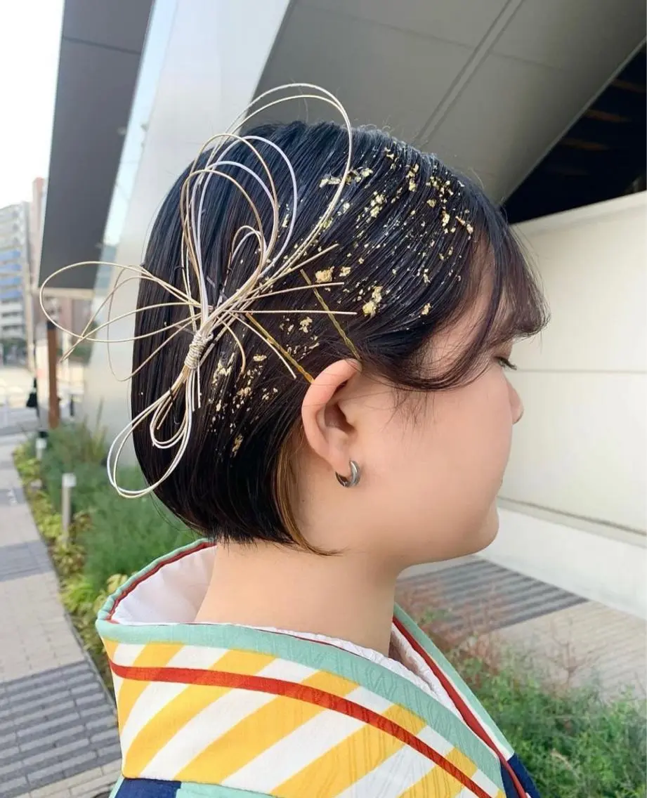 ショート ヘアアレンジ 浴衣 まろやかベージュ/ JOのヘアスタイル