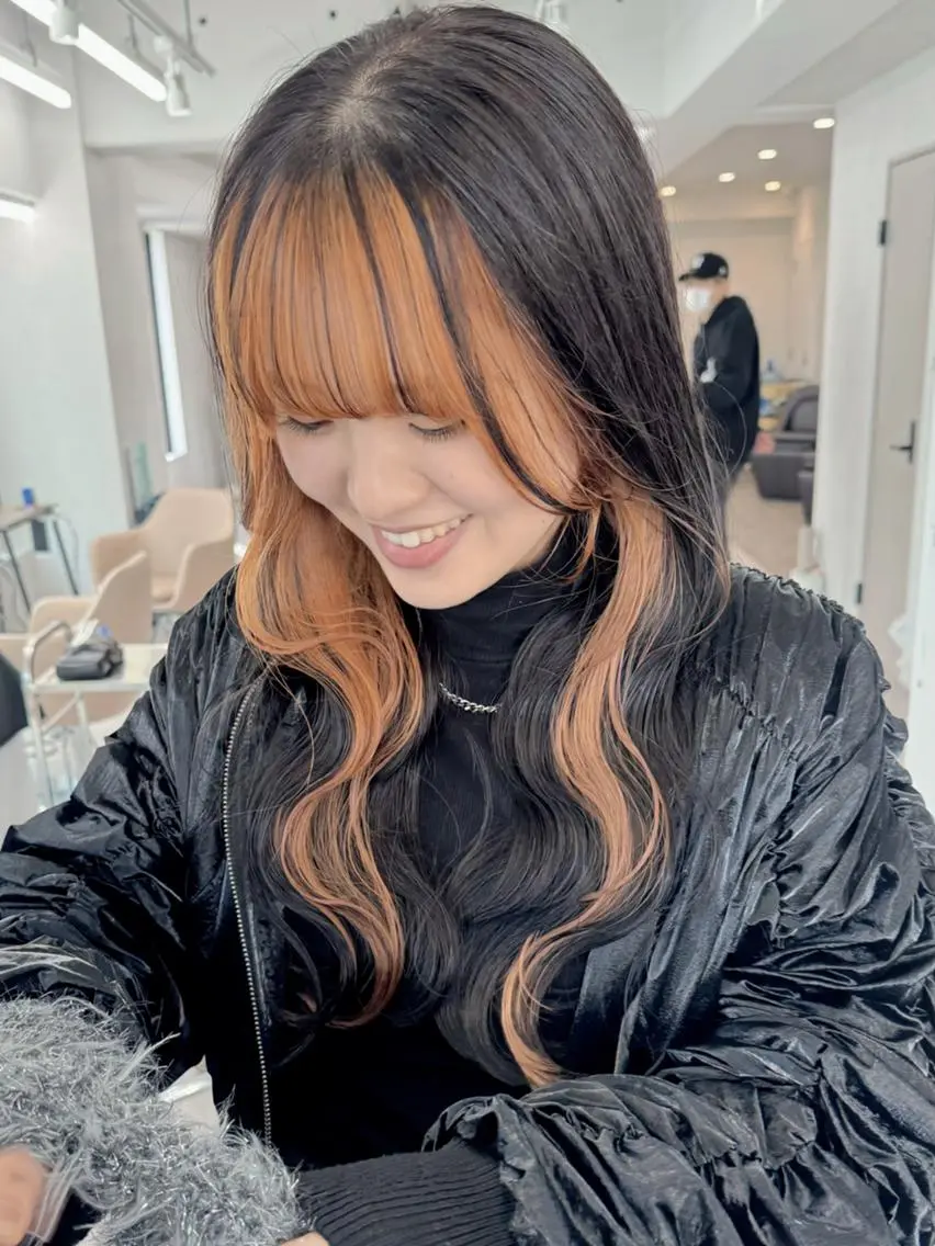 セミロング カラー 透明感×ダブルカラ ーHarusa🎀のヘアスタイル