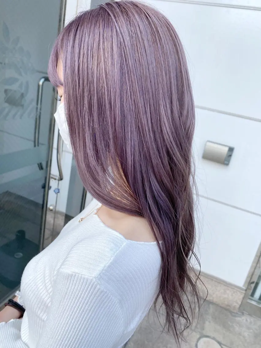 ロング カラー 透明感カラー ラベンダーカラー ヘアカラー 🫧富田 苑実🫧のヘアスタイル