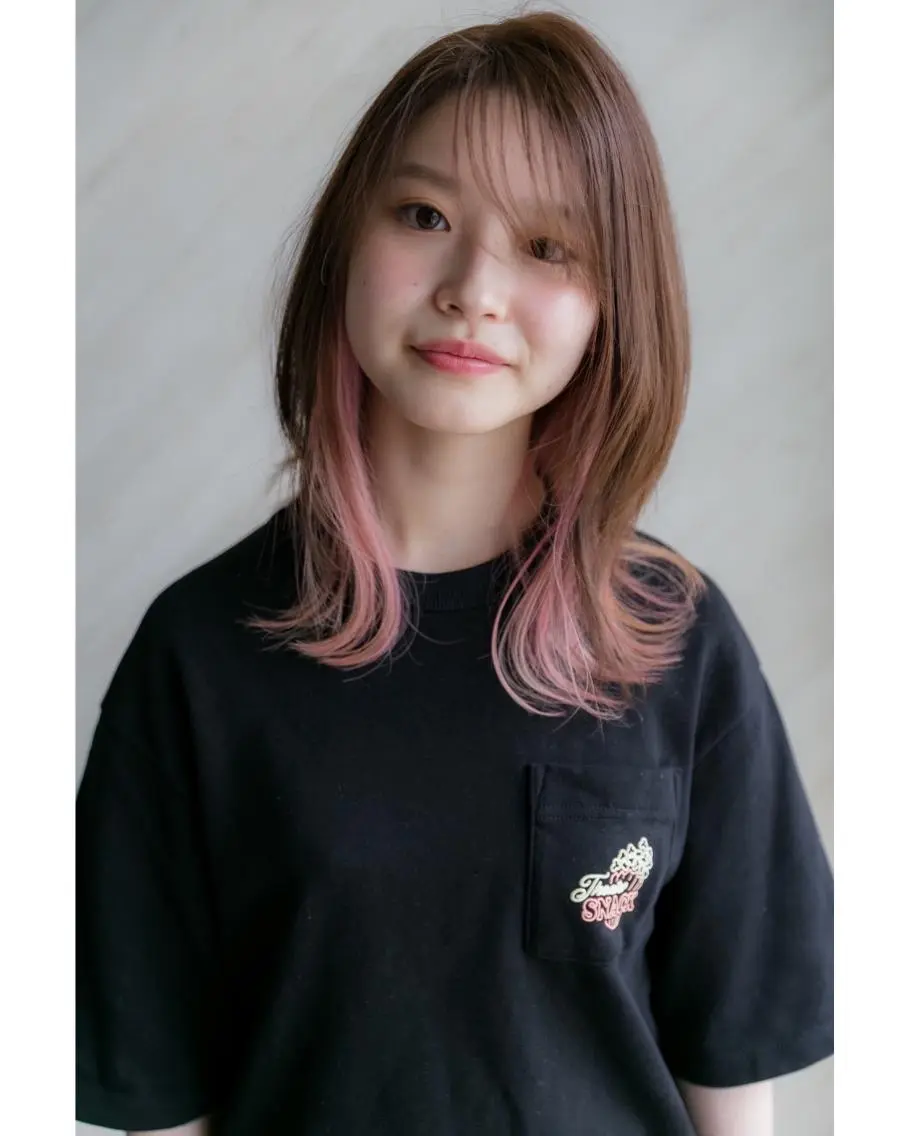 ミディアム ヘアカラー 中谷 千鶴 ◎ブリーチカラー得意のヘアスタイル