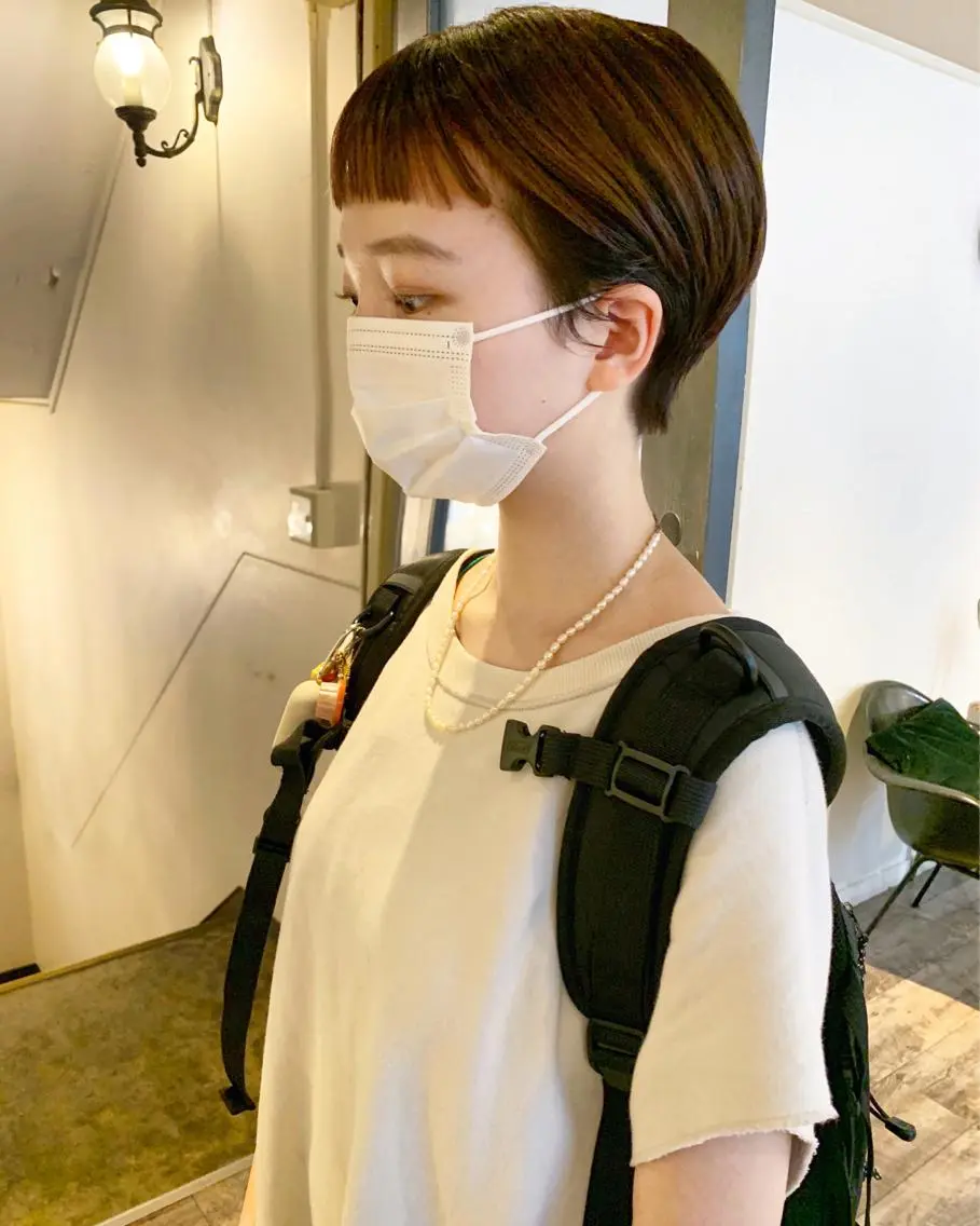 ショート カラー パーマ ヘアアレンジ メンズ キッズ ネイル マツエク・マツパ オン眉 ショートヘア ショートネイル ウルフレイヤーカット /チヒロのヘアスタイル