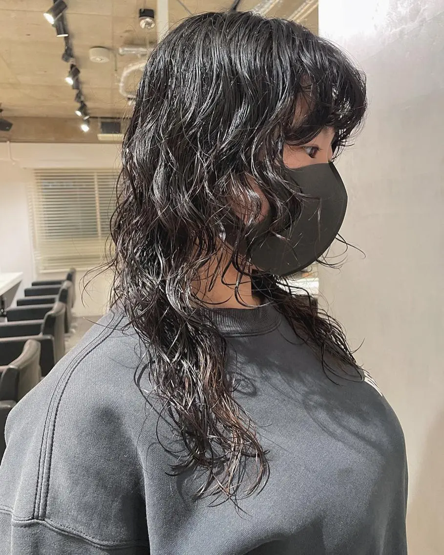 セミロング パーマ セミロングパーマ ウルフカット カット パーマ トリートメント 優作 〜圧倒的信頼〜のヘアスタイル
