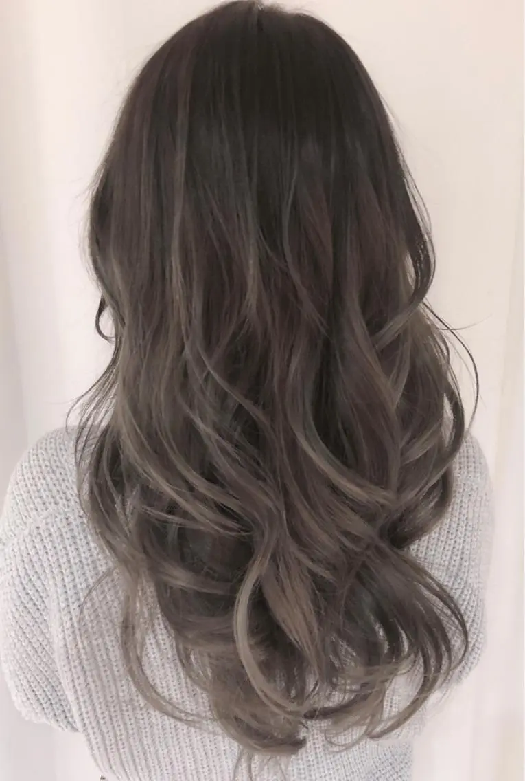 ロング カラー パーマ ヘアアレンジ アッシュ バレイヤージュ ブリーチ ケアブリーチ 透明感カラー ヘアカラー トリートメント バレイヤージュ 藤沢 髪質改善 竹内ケンゴのヘアスタイル