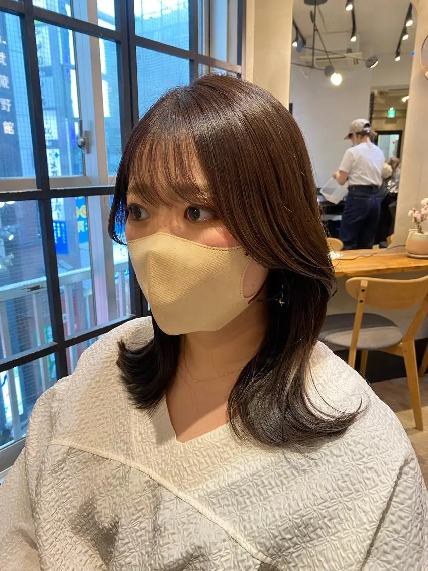 セミロング カット ヘアカラー トリートメント 新宿/顔周りカット +レイヤー＝しずく♩のヘアスタイル