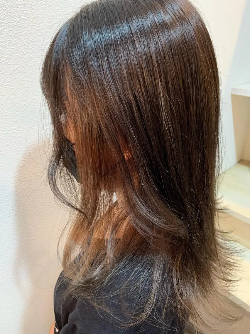 セミロング カラー ベージュカラー ブリーチ 艶カラー/ Nanamiのヘアスタイル