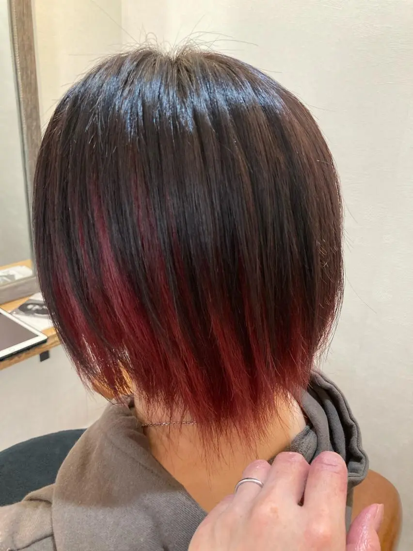 ショート カラー インナーカラー ウルフカット 縮毛矯正&髪質改善 ⭐️OGUのヘアスタイル
