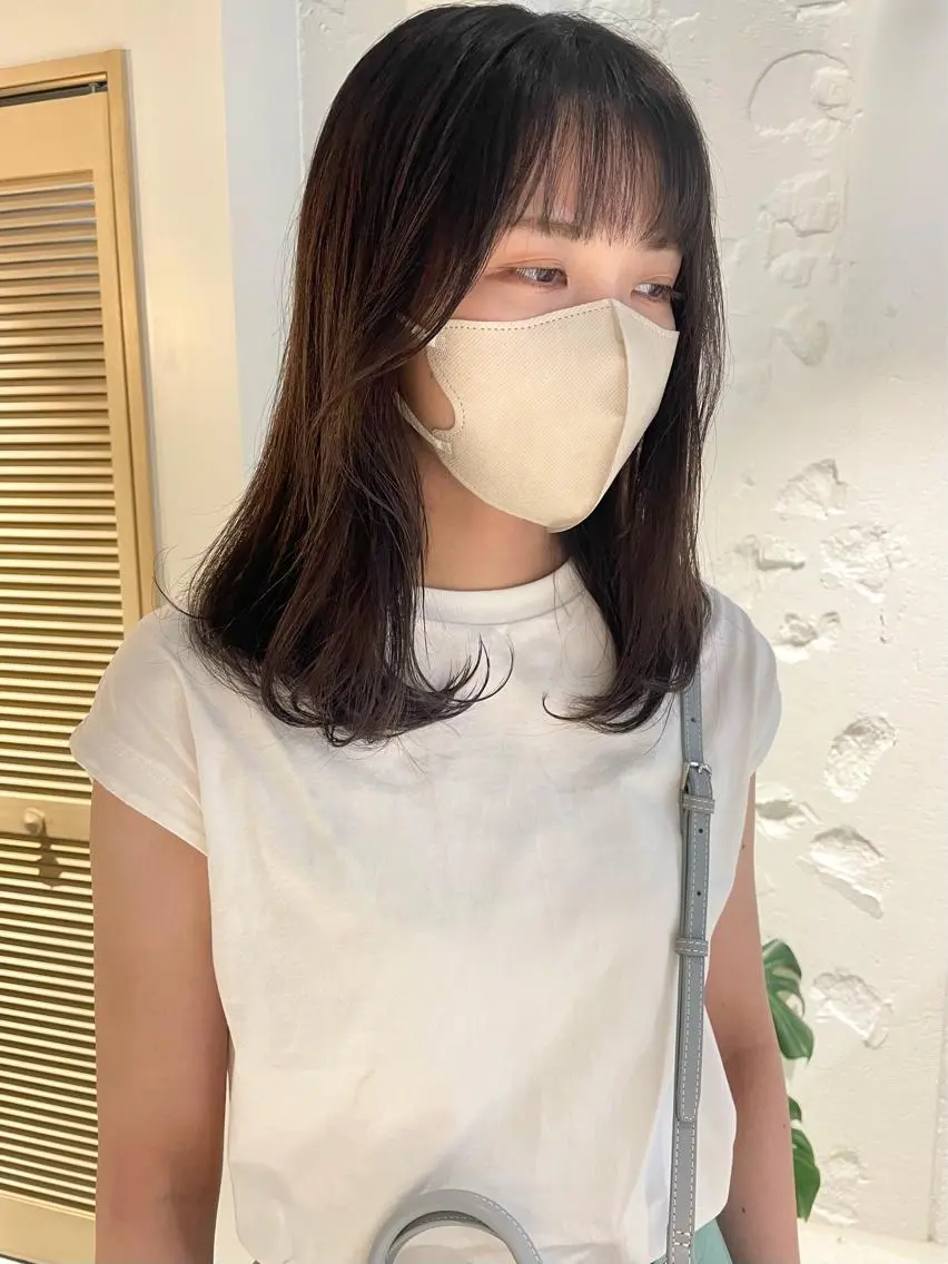 セミロング カラー カット ヘアカラー トリートメント 🩰オリーブ/ ベージュ松本咲花🩰のヘアスタイル