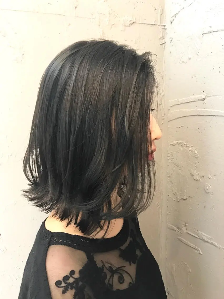 ミディアム アッシュ 縮毛矯正 髪質改善寺坂雄飛💐のヘアスタイル