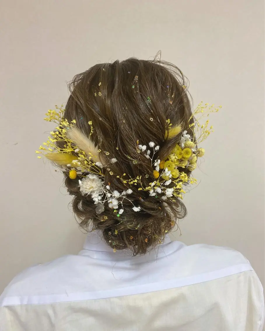 ミディアム カラー ヘアアレンジ 成人式 結婚式・ブライダル 卒業式のヘアスタイル enurk店 🍋 M I K U  *のその他イメージ
