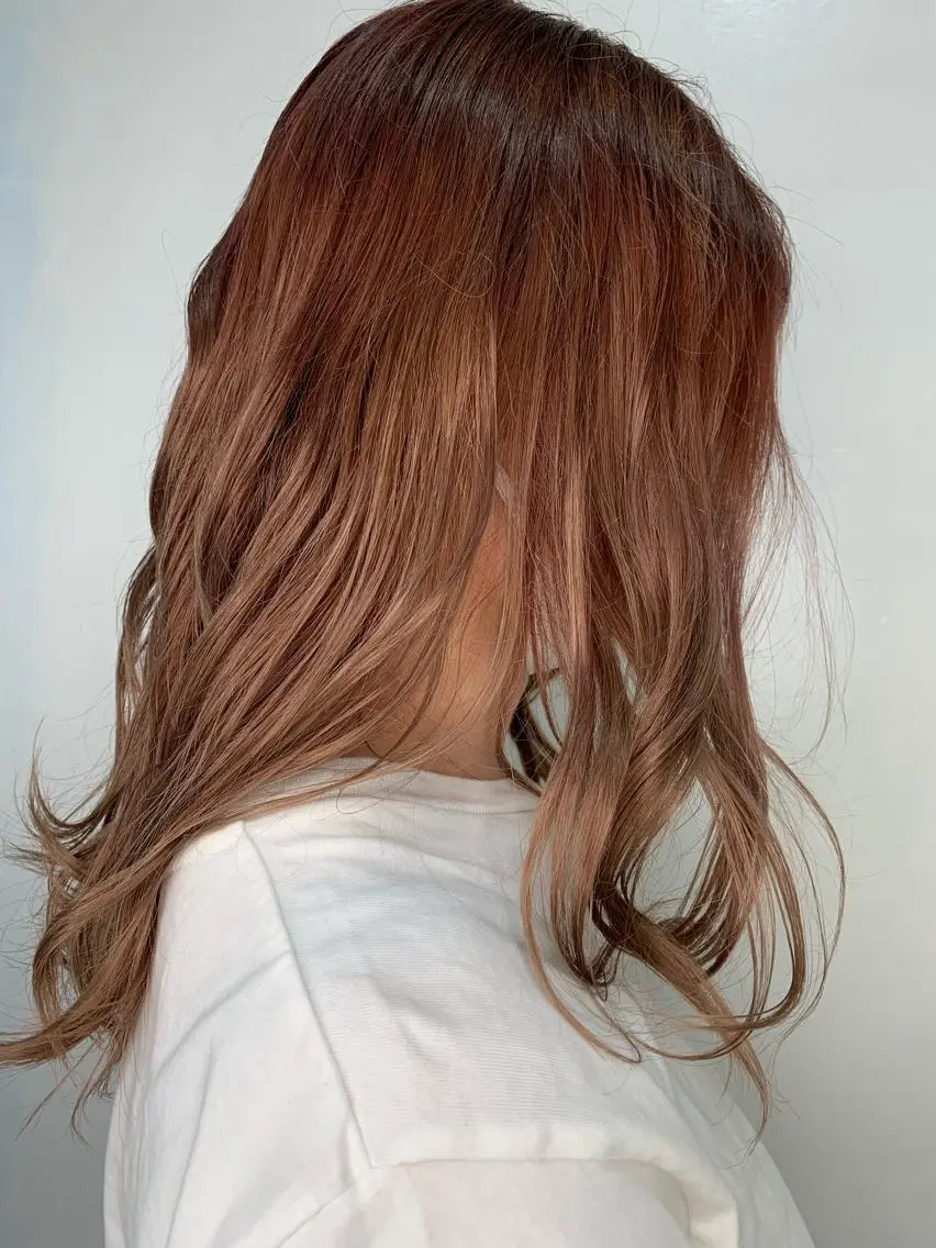 ロング カラー ベージュカラー ピンクカラー ピンクベージュ 田畑 優希のヘアスタイル