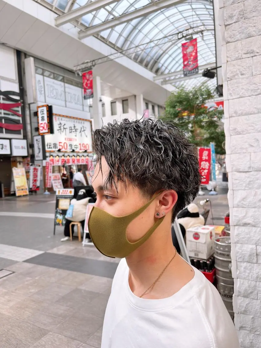 ショート パーマ メンズ 廣田 大幹のヘアスタイル