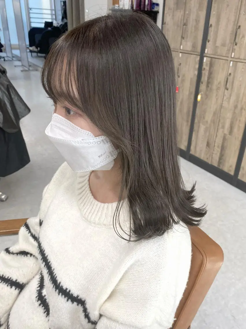 セミロング カラー ヘアアレンジ 🌷FUKA🌷 まろやかハイトーンのヘアスタイル