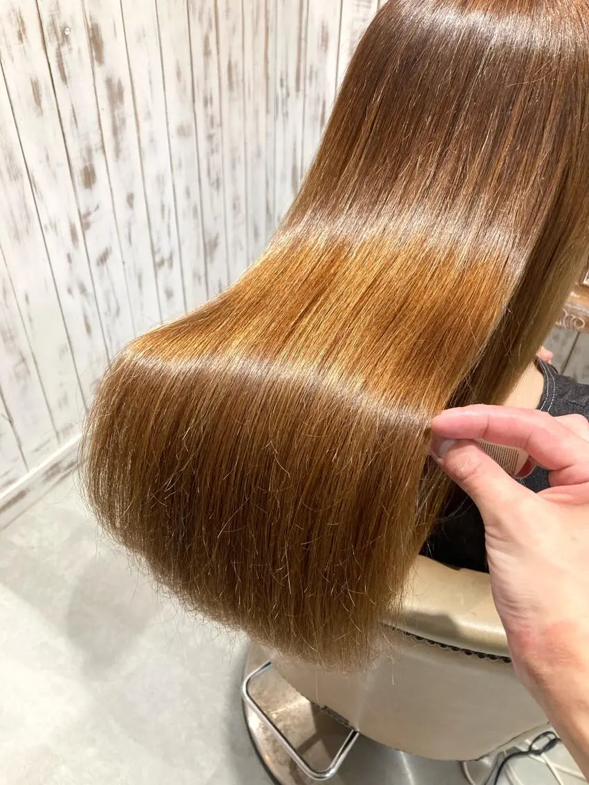 ロング 縮毛矯正 【ailes】品川 隆博のヘアスタイル