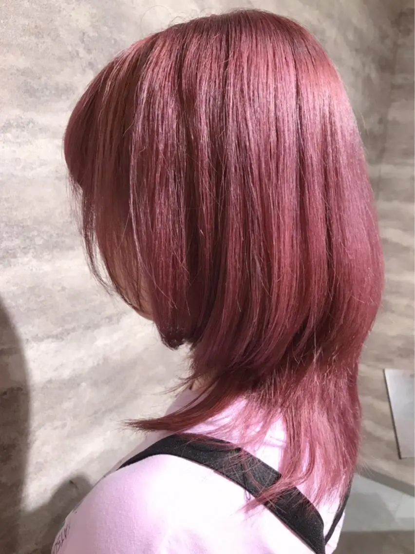 ミディアム カラー ピンクカラー ピンクパープル パープルカラー 🫟Blanco🫟 Color&Careのヘアスタイル