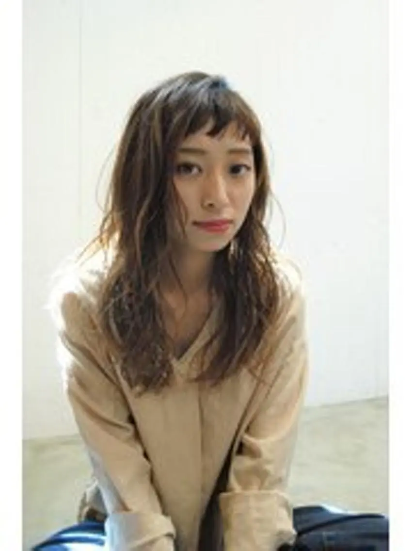 ロング カット トリートメント 韓国レイヤーカット✨ 縮毛矯正　原田 優作のヘアスタイル