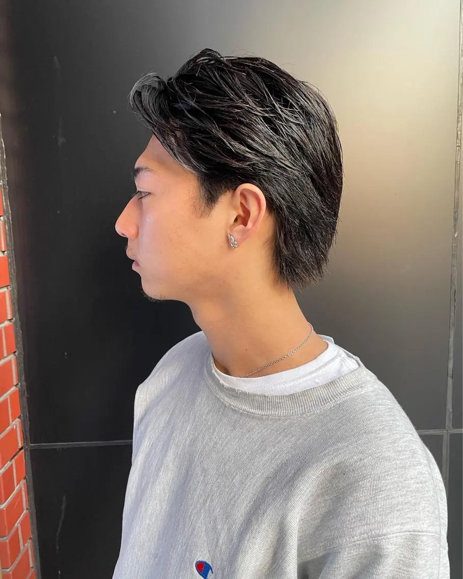 ショート メンズ センターパート フェードカット マッシュ メンズパーマ プードルパーマ カット スパイキーパーマ 柏NO1 藤本葉のヘアスタイル