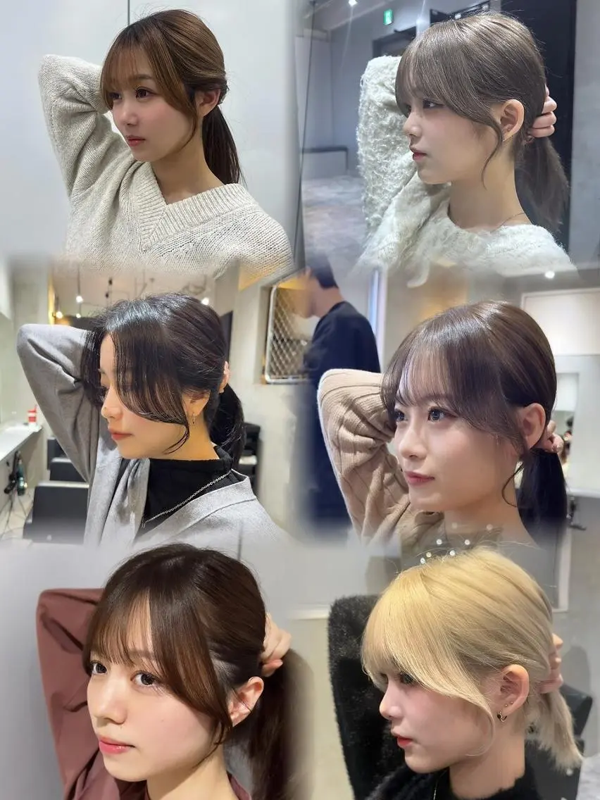 セミロング エクステ 韓国風ヘア レイヤーカット 縮毛矯正 ウルフカット カット ハッシュカット 韓国レイヤー　原宿のヘアスタイル
