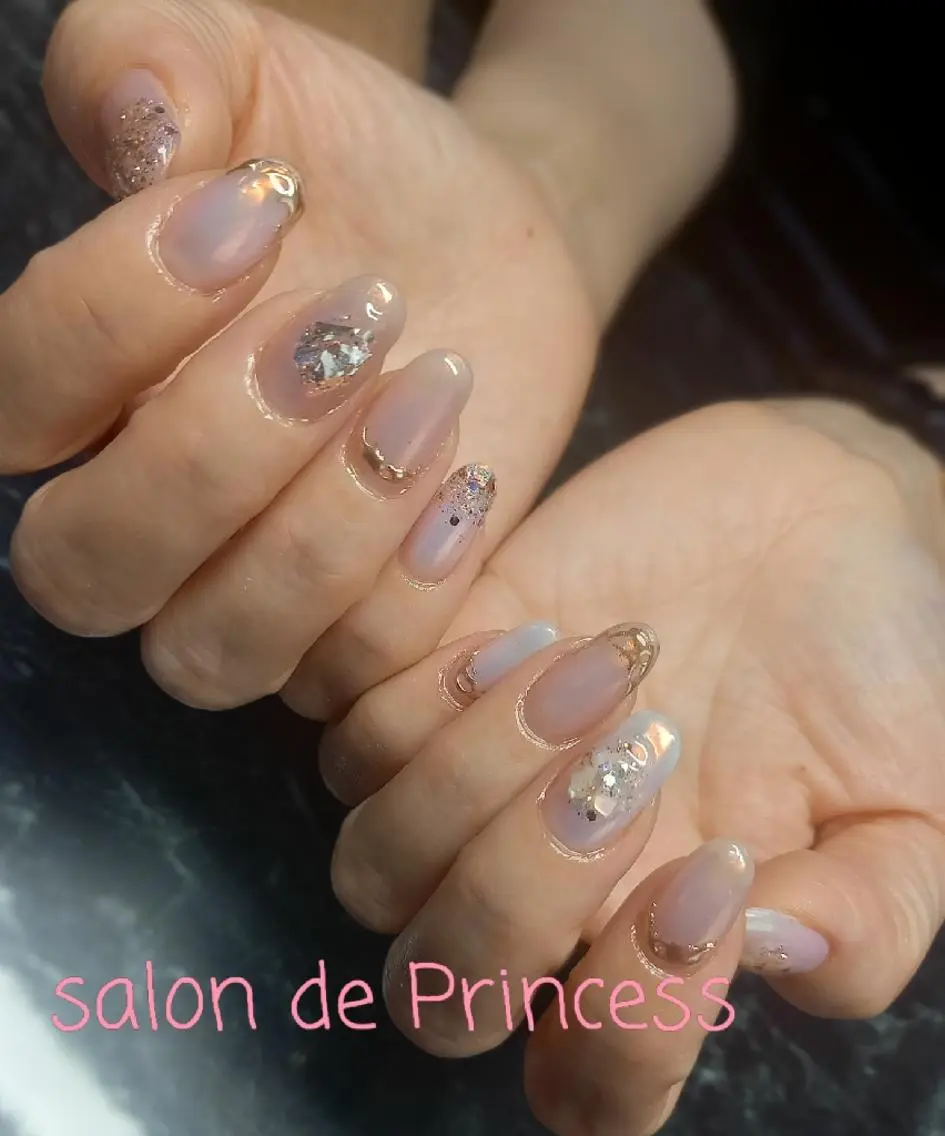 ネイル オーロラネイル ニュアンスネイル salon de  Princessのネイルデザイン