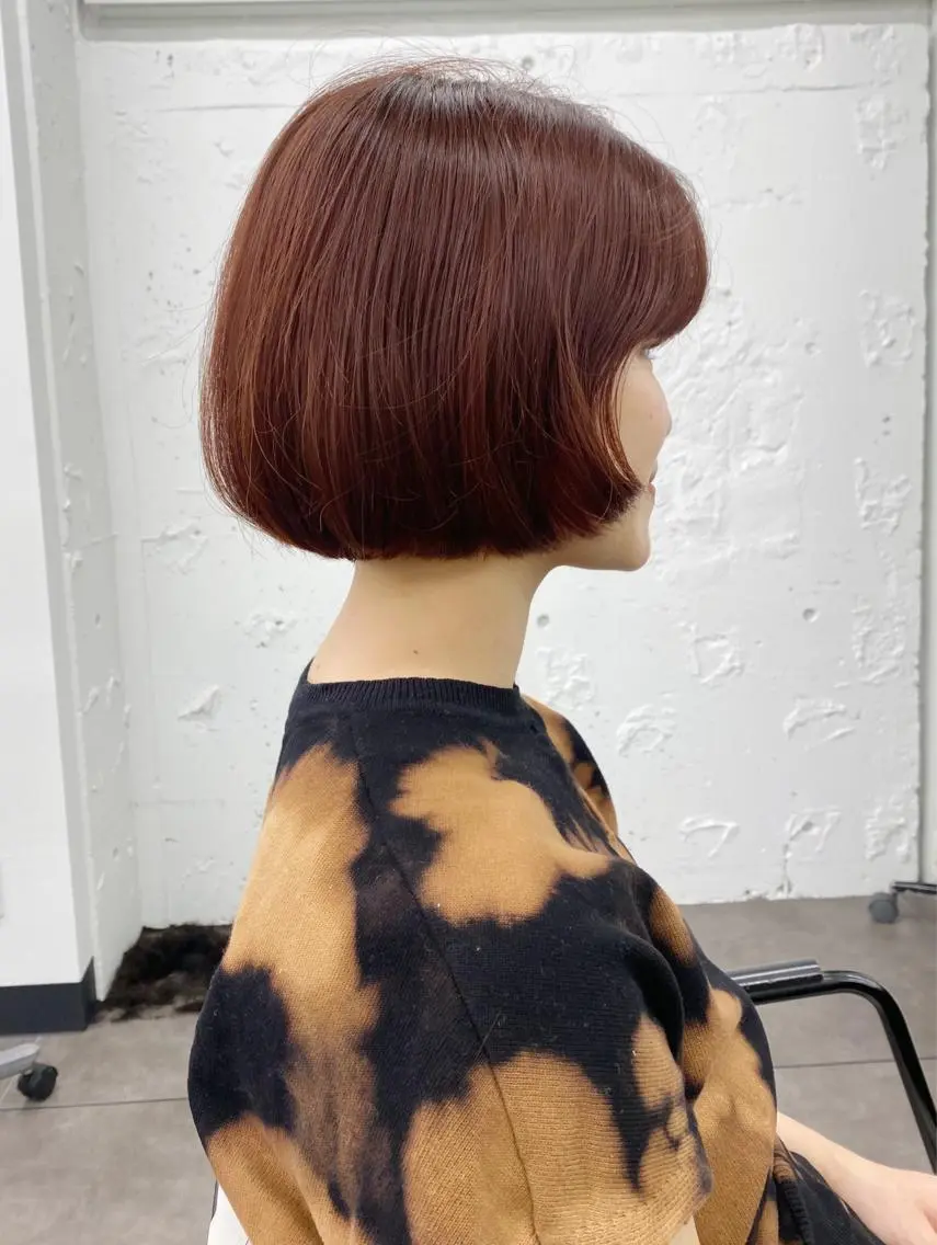 ショート カラー オレンジ 大石 沙季のヘアスタイル