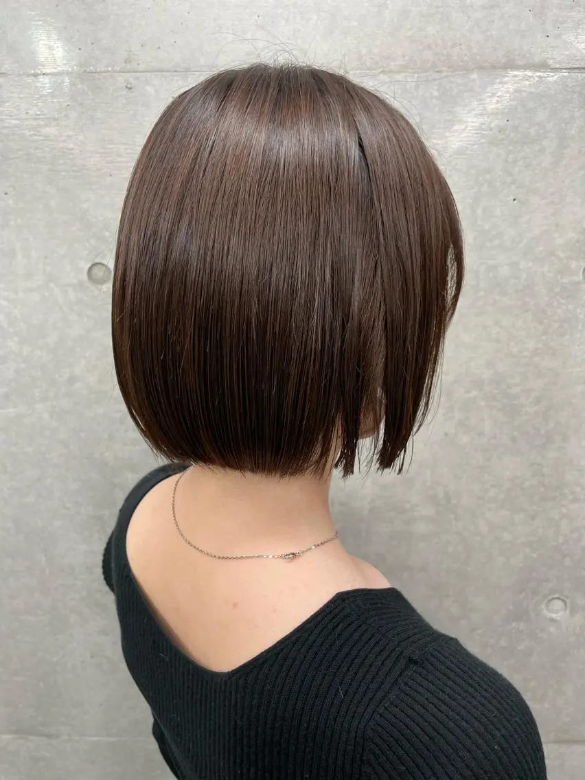 ショート アッシュ ボブ くびれヘア ハイライト レイヤーカット 表参道/髪質改善/ 髪質改善カラー/遠藤のヘアスタイル