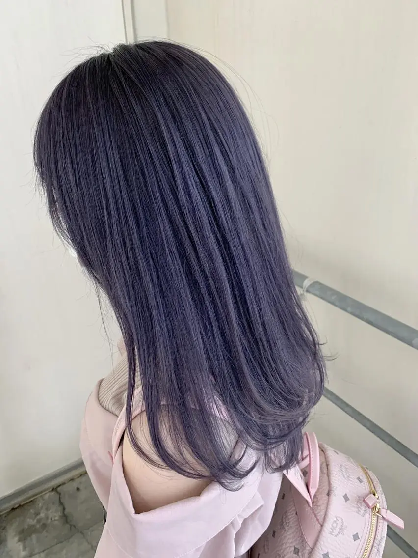 ロング カラー 切りっぱなしボブ ベージュカラー ブリーチ ケアブリーチ ケアカラー 🫧髪質改善🫧 神田紗来のヘアスタイル