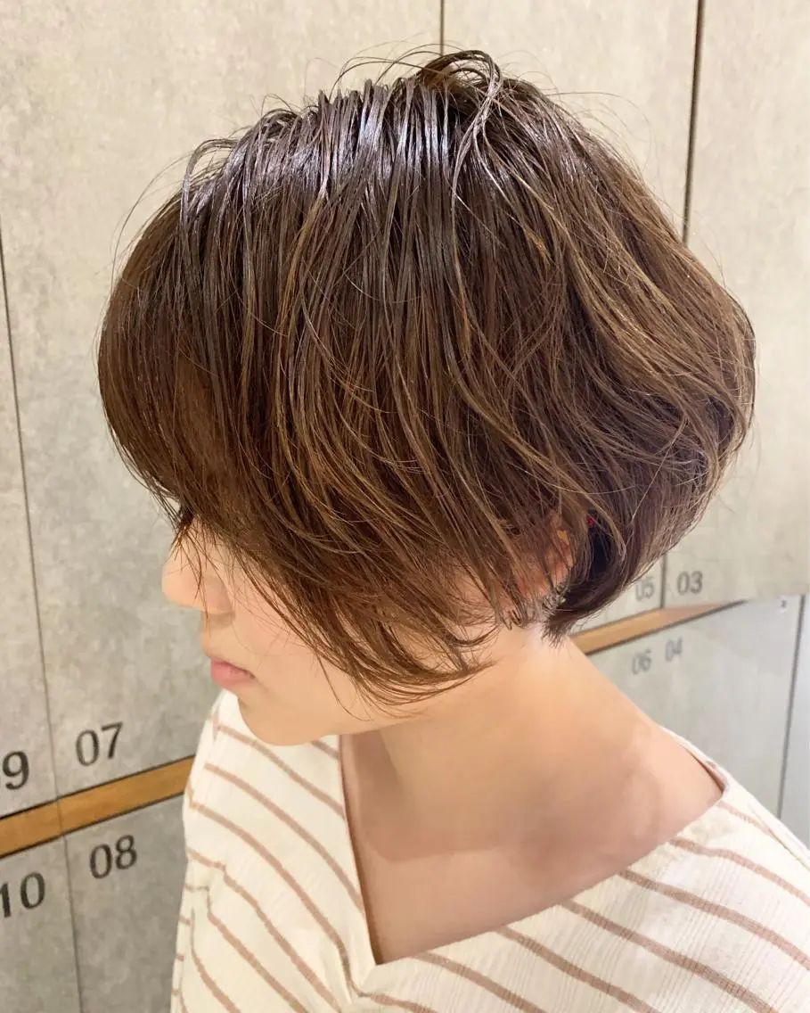 ショート 斉藤大河 カラー/縮毛矯正のヘアスタイル