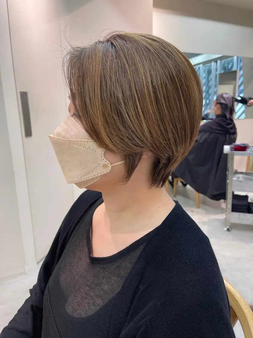 ショート カラー ハイライトカラー ハイライト 似合わせショート×透 明感/やじまたかしのヘアスタイル
