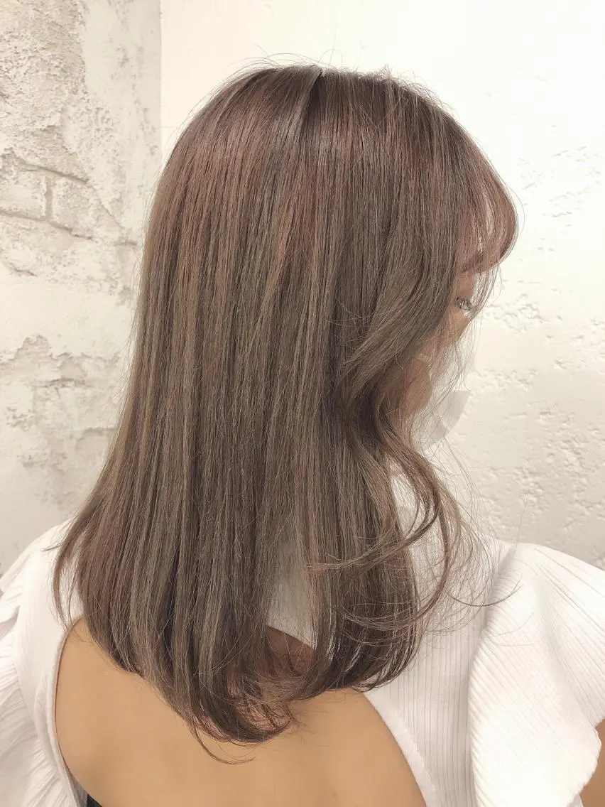 ミディアム カラー ヘアカラー トリートメント ヘッドスパ ヘアセット ️韓国ヘア／レイヤー カットYūka❤️のヘアスタイル