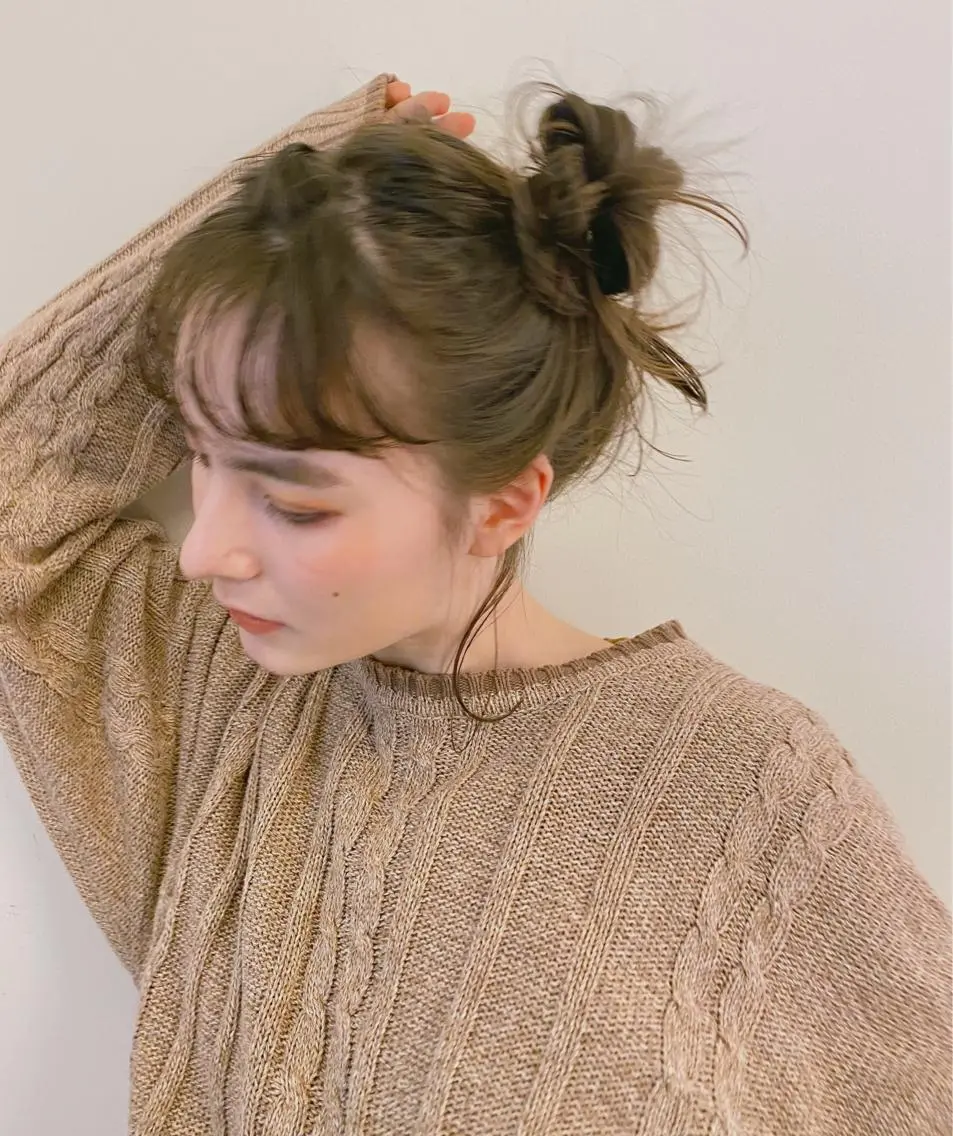 ミディアム カラー パーマ ヘアアレンジ メンズ キッズ ネイル マツエク・マツパ カット ヘアセット モリモト サナのヘアスタイル