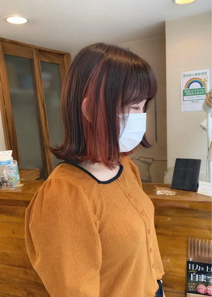ミディアム カラー ブリーチ ピンクカラー ヘアカラー トリートメント 矢野 晃平のヘアスタイル