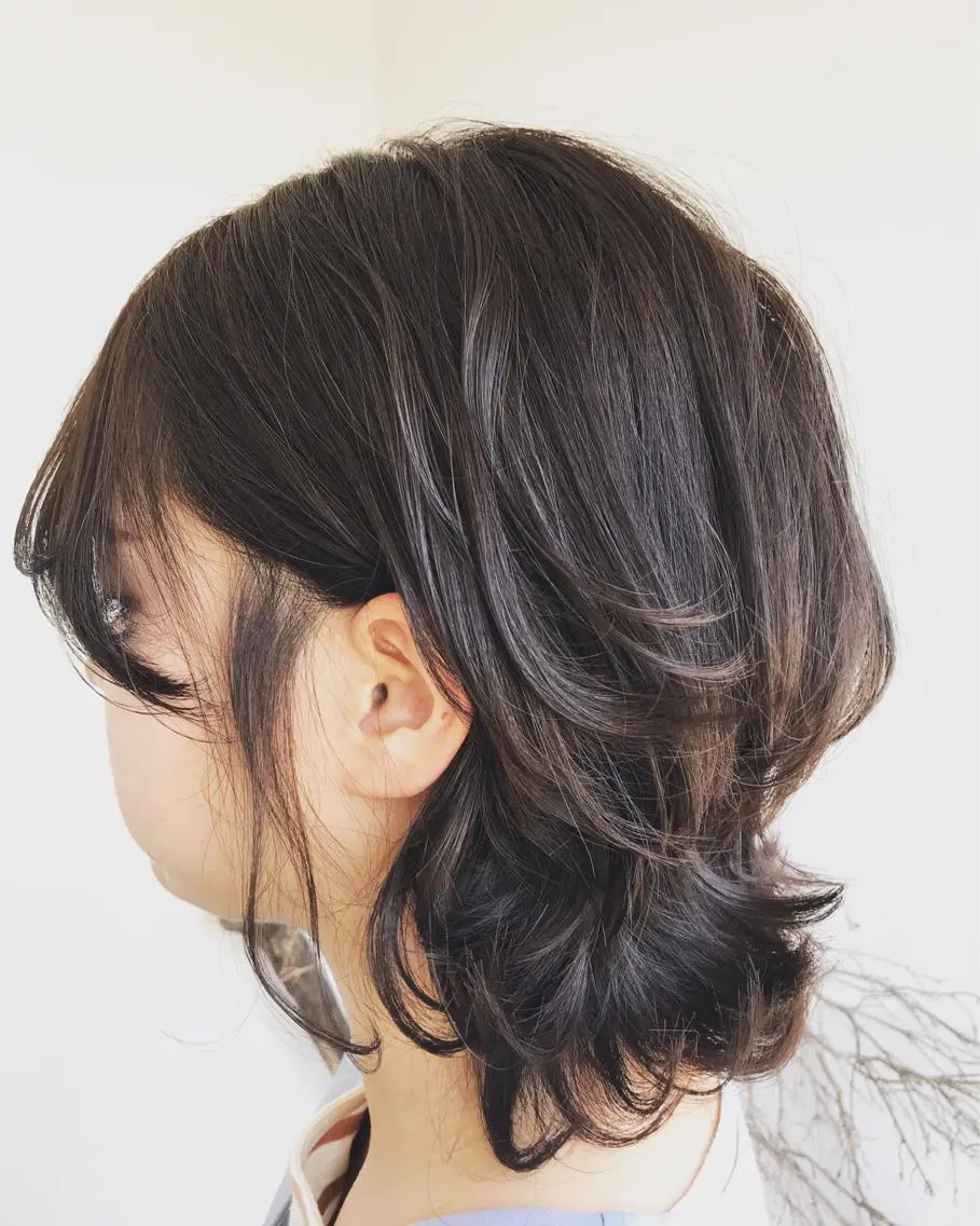 ミディアム カラー ウルフカット 大嶋 宏隆のヘアスタイル