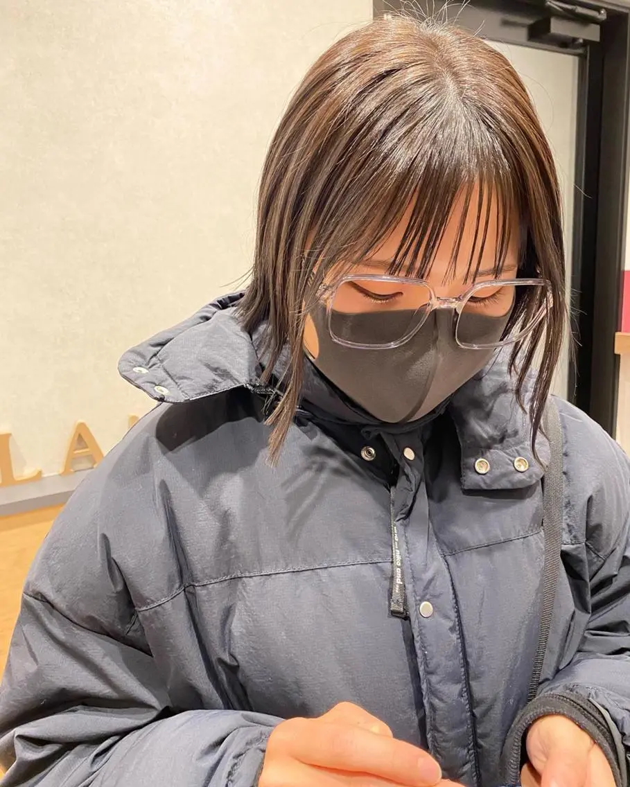 ショート カラー パーマ メンズ キッズ マツエク・マツパ アッシュ 透明感カラー 山本 銘子のヘアスタイル