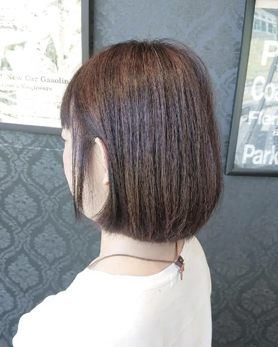 ミディアム カラー ハイライトカラー ボブ ハイライト カット ヘアカラー 保住 恭平のヘアスタイル