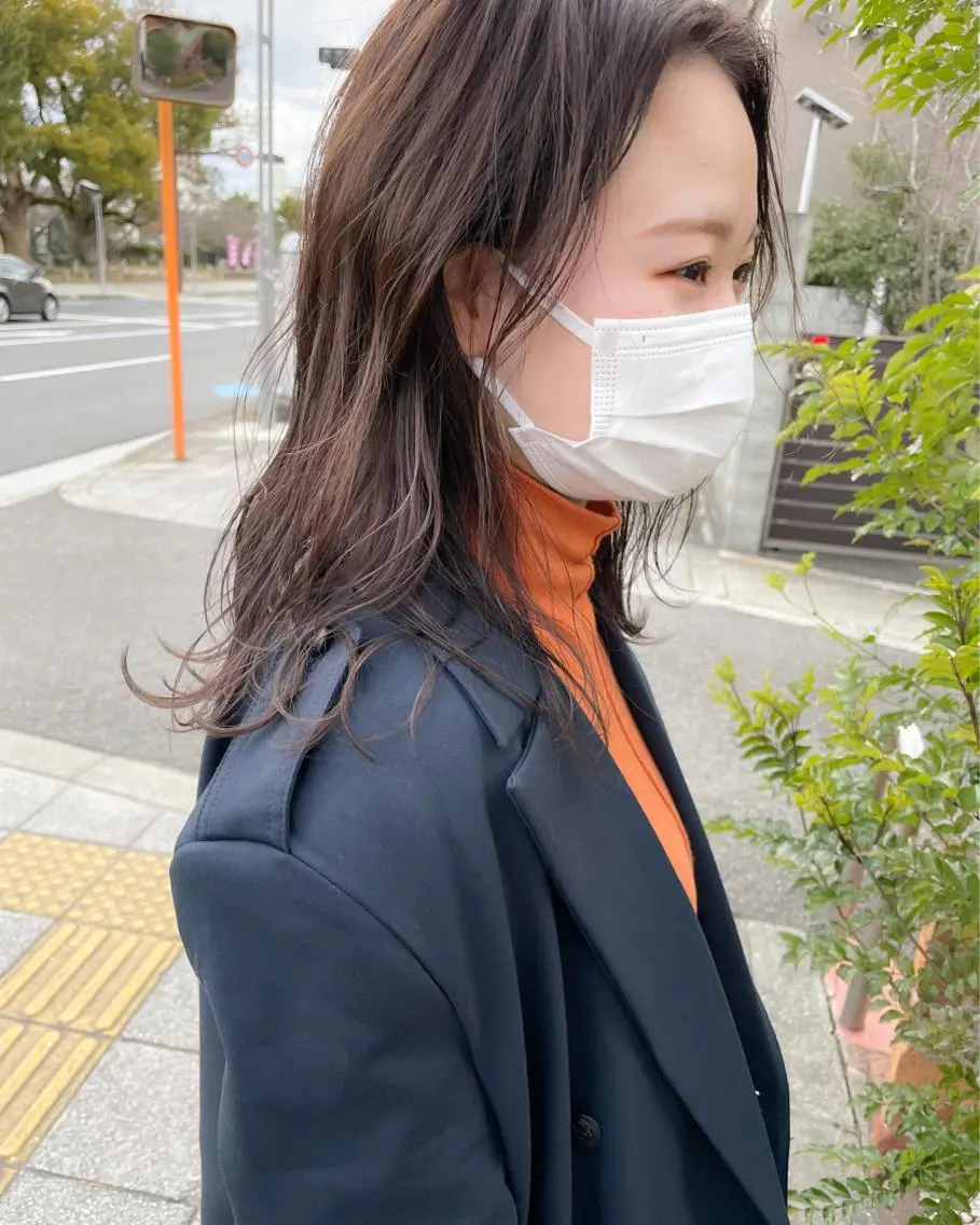 セミロング カット ヘアカラー パーマ 森崎 士/似合わせカラーのヘアスタイル