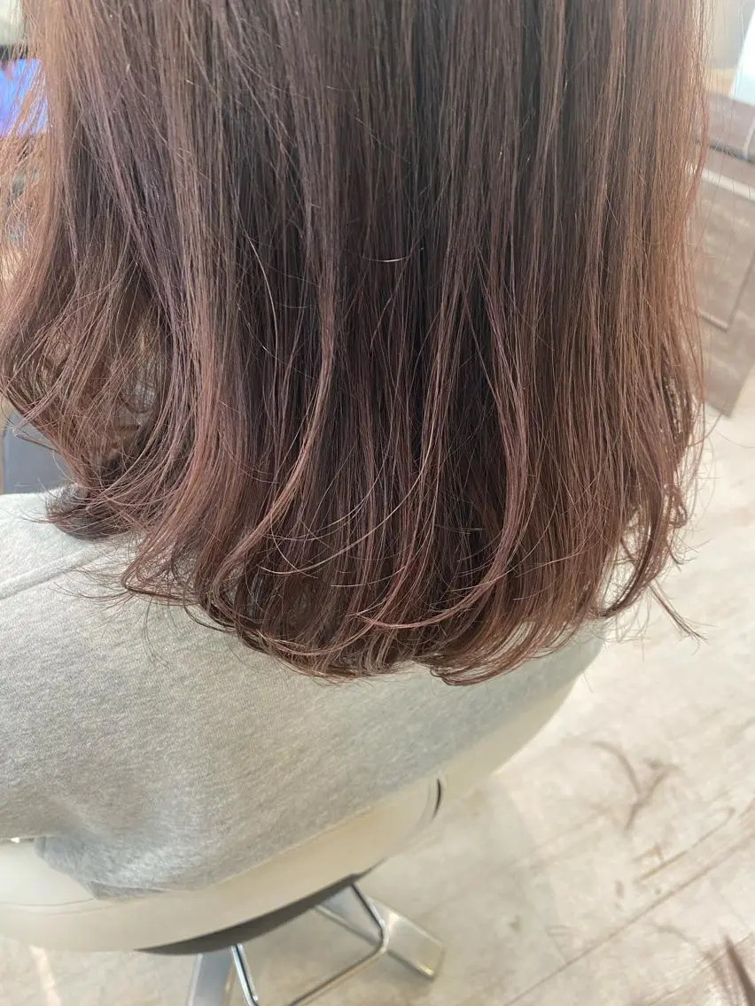 セミロング カラー ベージュカラー イルミナカラー ピンクカラー ピンクベージュ ショート/ボブ🌿 大野ちかのヘアスタイル