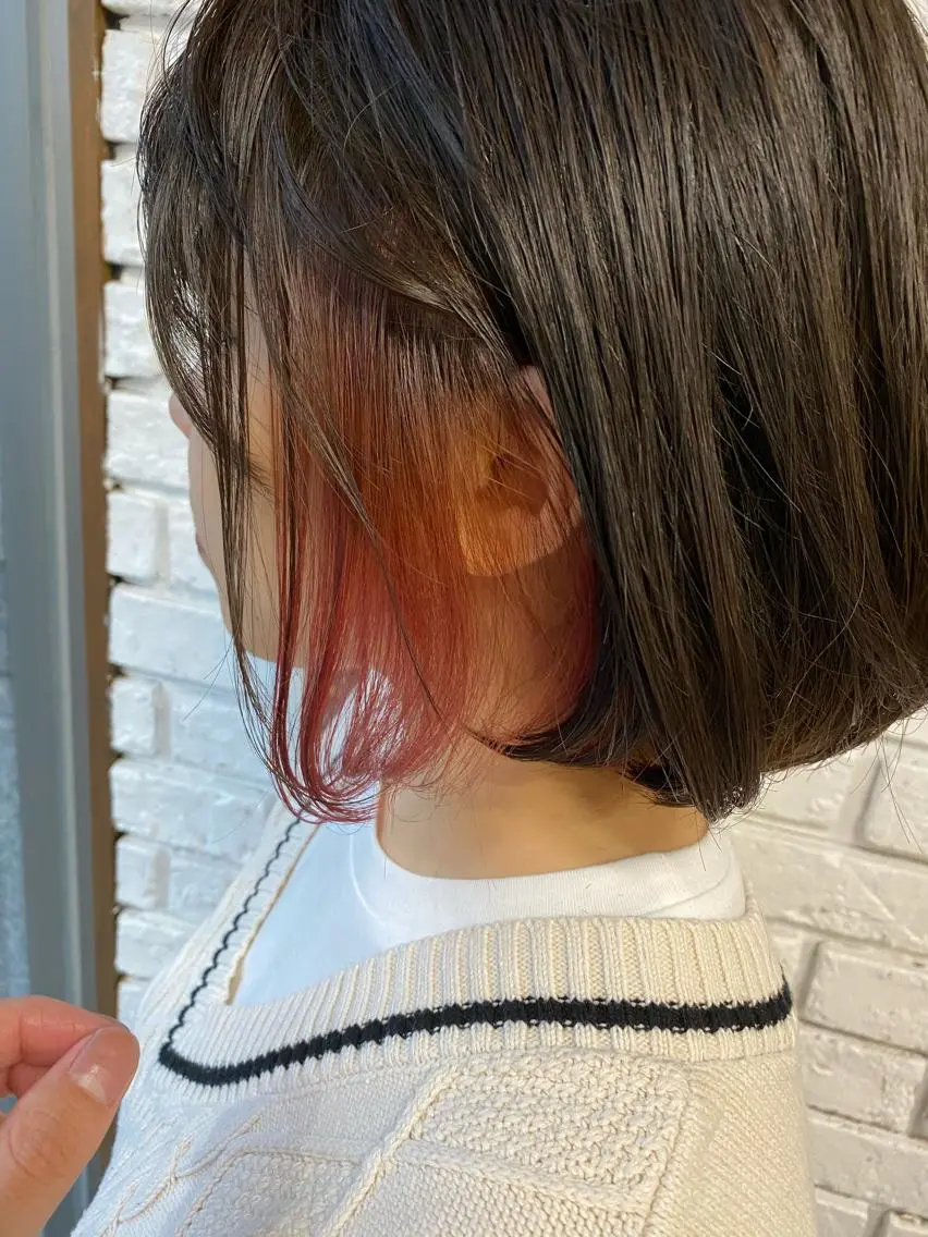 ショート カラー イヤリングカラー インナーカラー カット ヘアカラー トリートメント 日比 貴大/ minim hairのヘアスタイル