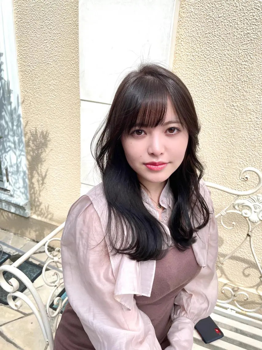 ロング カラー ブラウンカラー ショコラブラウン ヘアセット ご新規様限定 透明感カラーKANAのヘアスタイル