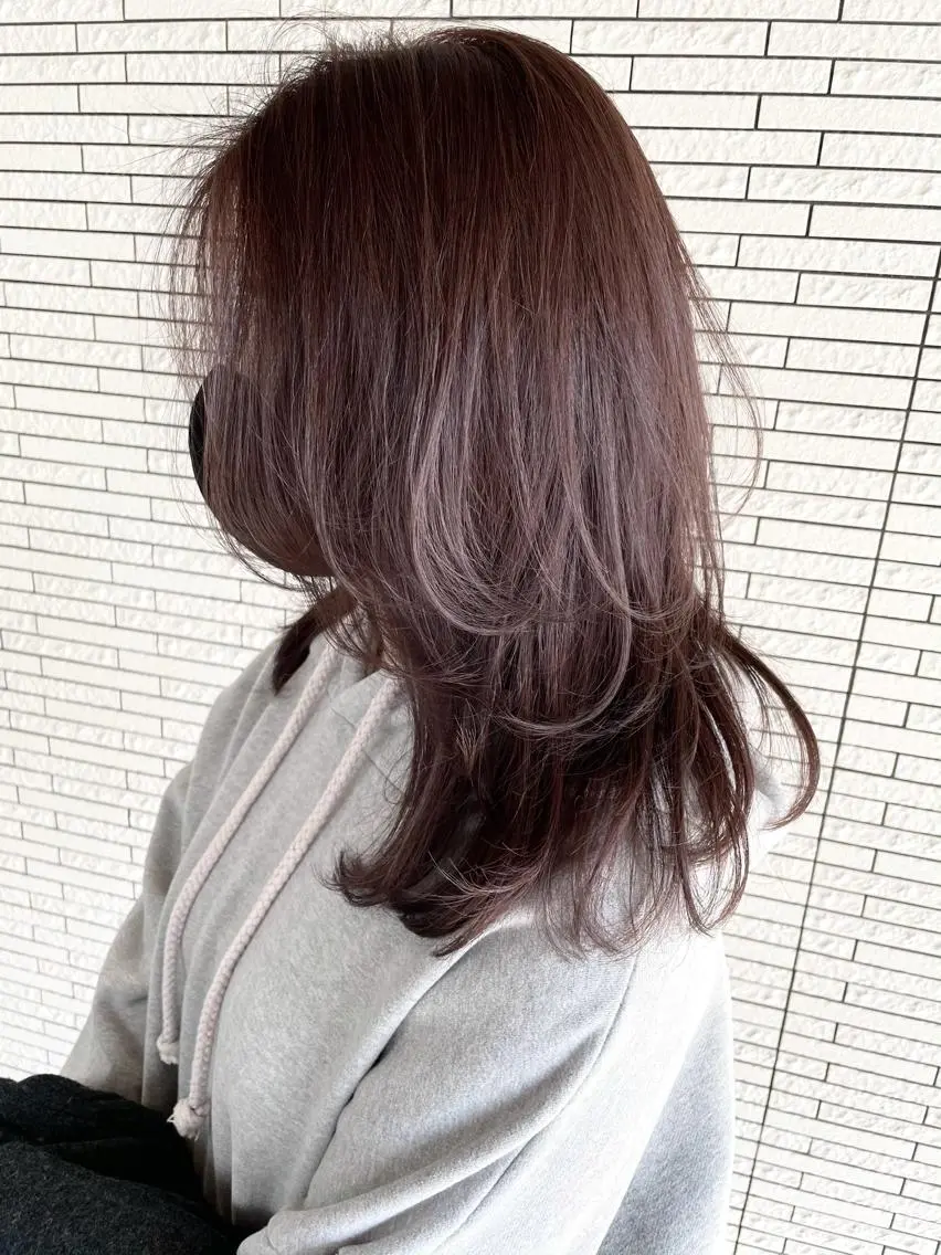 ミディアム カラー ヘアアレンジ グレージュ ラベンダーカラー ラベンダーグレージュ ラベンダーグレー クドウレイ fifth神南のヘアスタイル