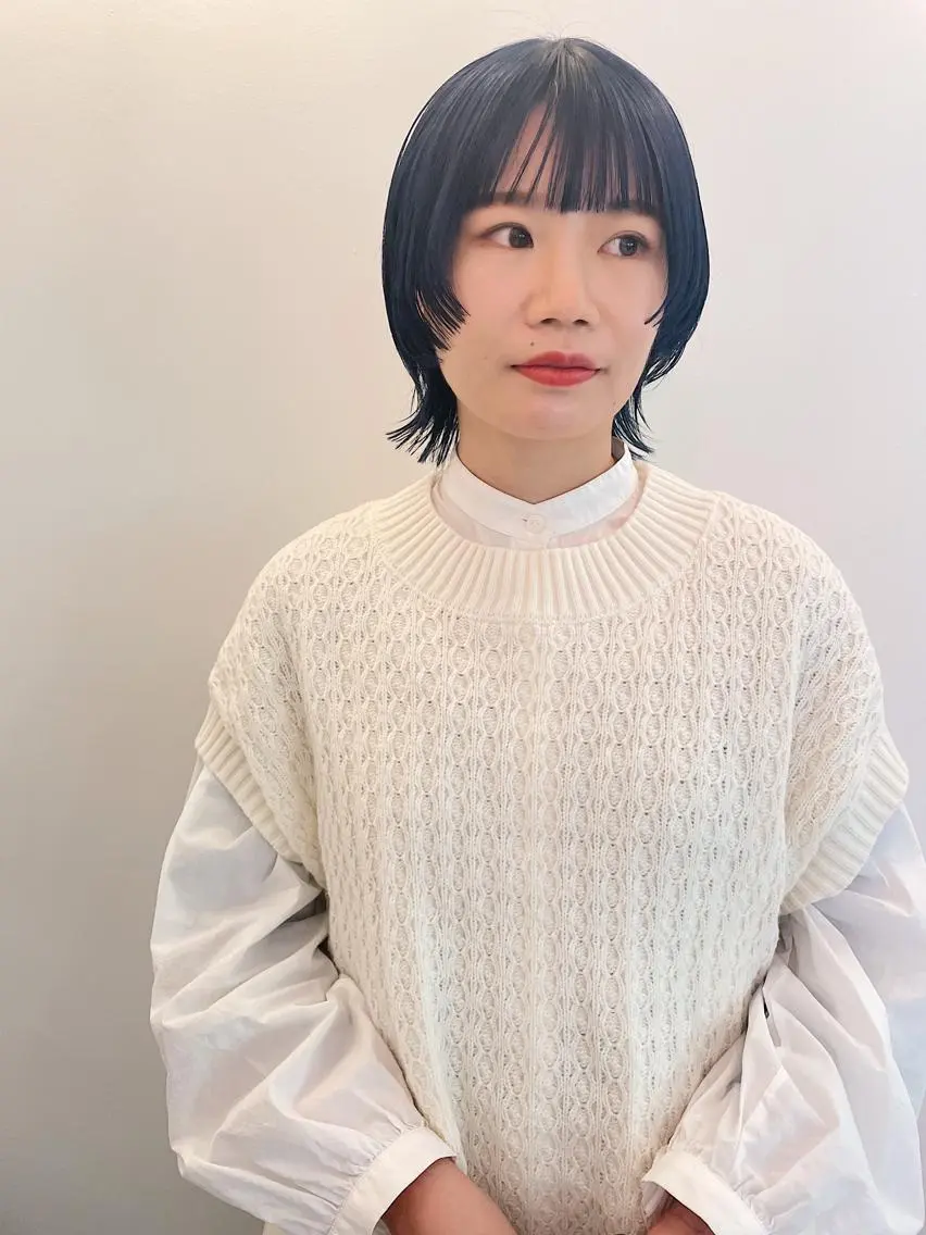 ミディアム カラー パーマ 💖美髪矯正💖 辻未侑のヘアスタイル