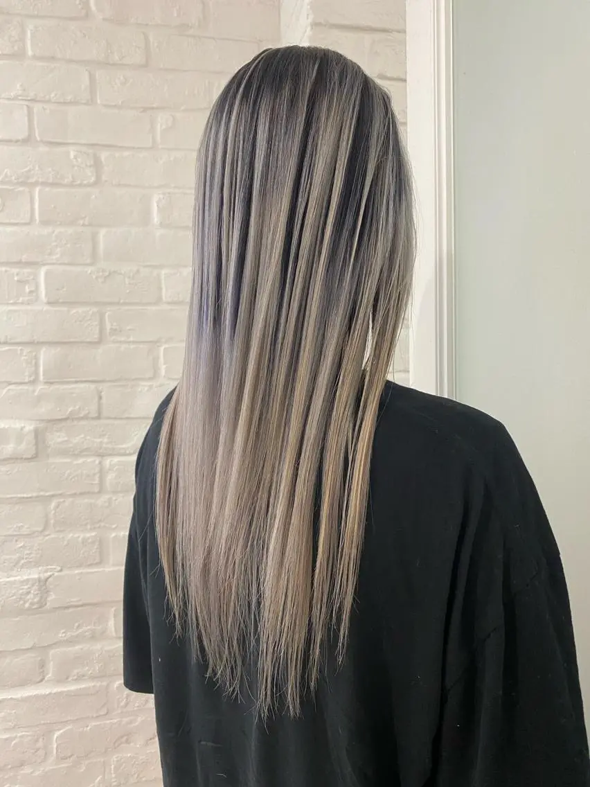 ロング カラー バレイヤージュ ブリーチ レイヤーカット ハイトーン/メンズ 水野翔太のヘアスタイル