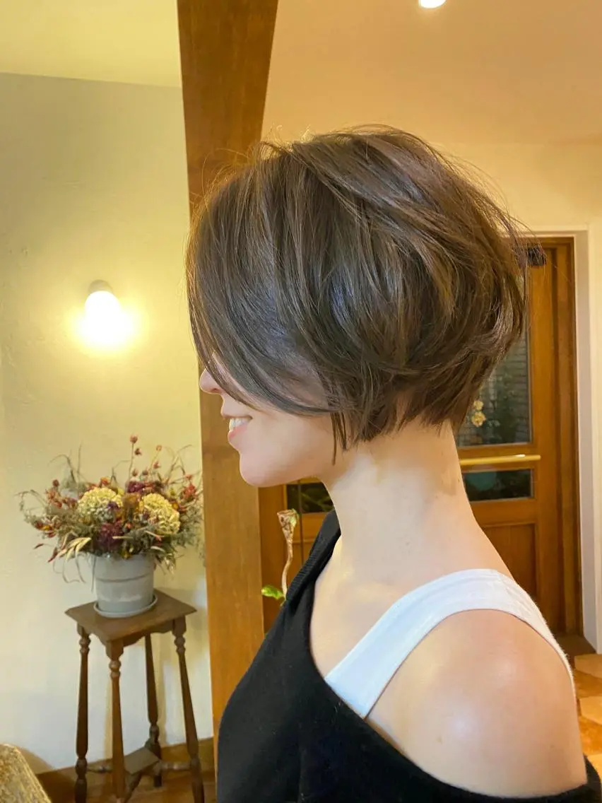 ショート パーマ ショートヘア かつやま めいのヘアスタイル