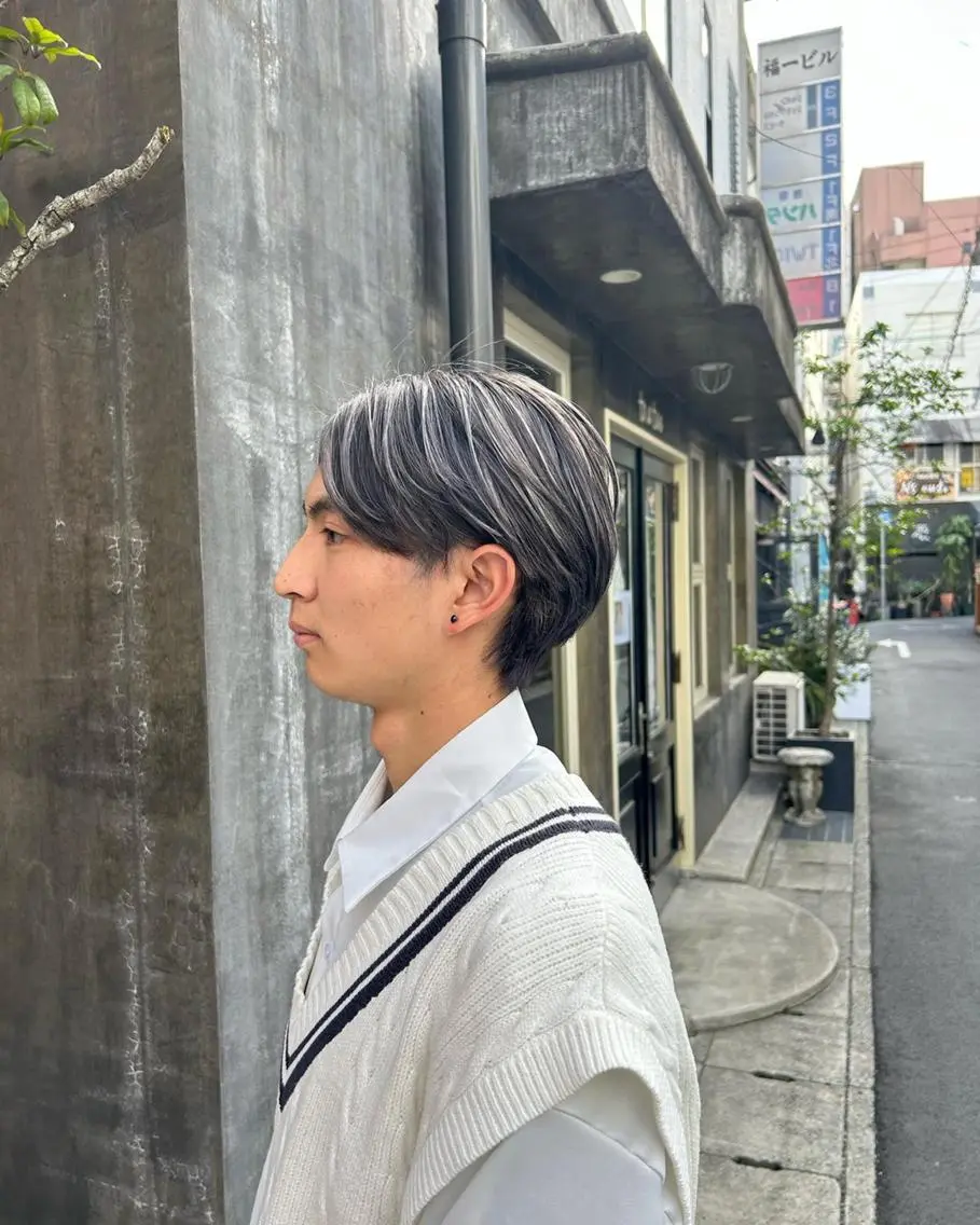 ショート カラー メンズ メンズハイライト メンズメッシュ アッシュ アッシュグレー グレージュ 🩷Eny terrace🩷のヘアスタイル