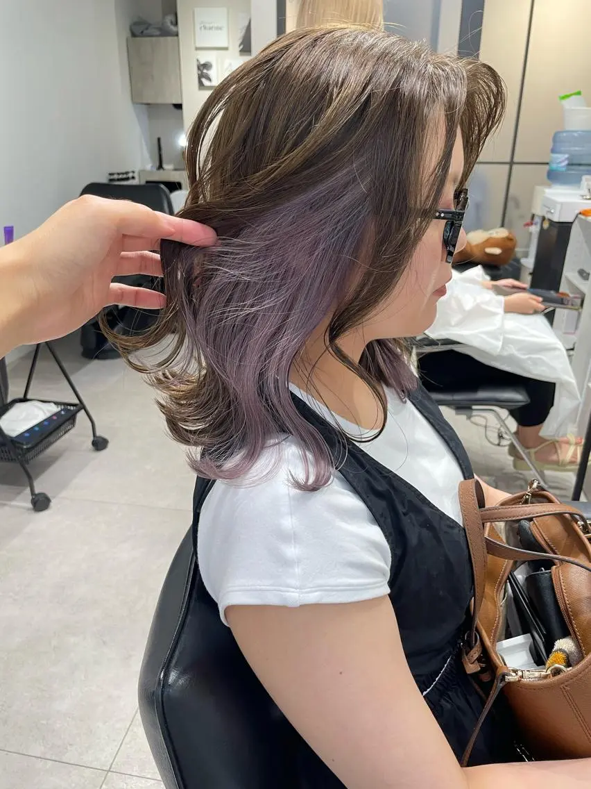 ミディアム カラー ヘアカラー トリートメント 髪質改善will hairdesignのヘアスタイル