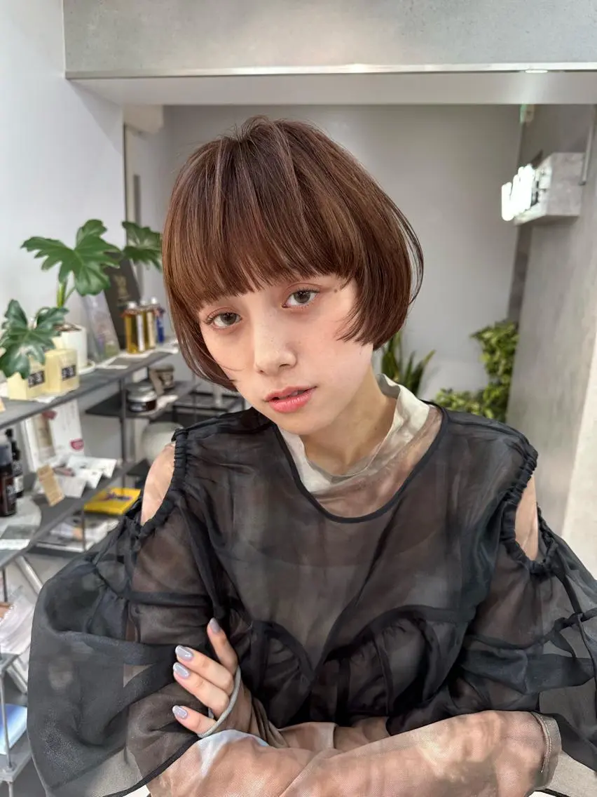 ショート カット ヘアカラー トリートメント 骨格診断で絶対可愛い ✨丸みショート✨凌弥のヘアスタイル