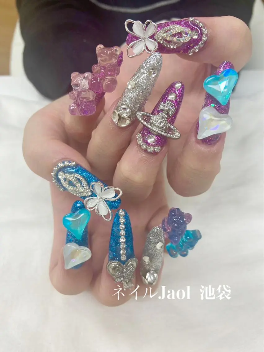 ロング ハンドネイル ネイルJaol 池袋のネイルデザイン