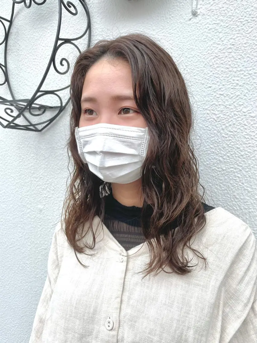 ロング パーマ ニュアンスパーマ カット ヘアカラー パーマ ショート/韓国ヘア Moto✂︎のヘアスタイル